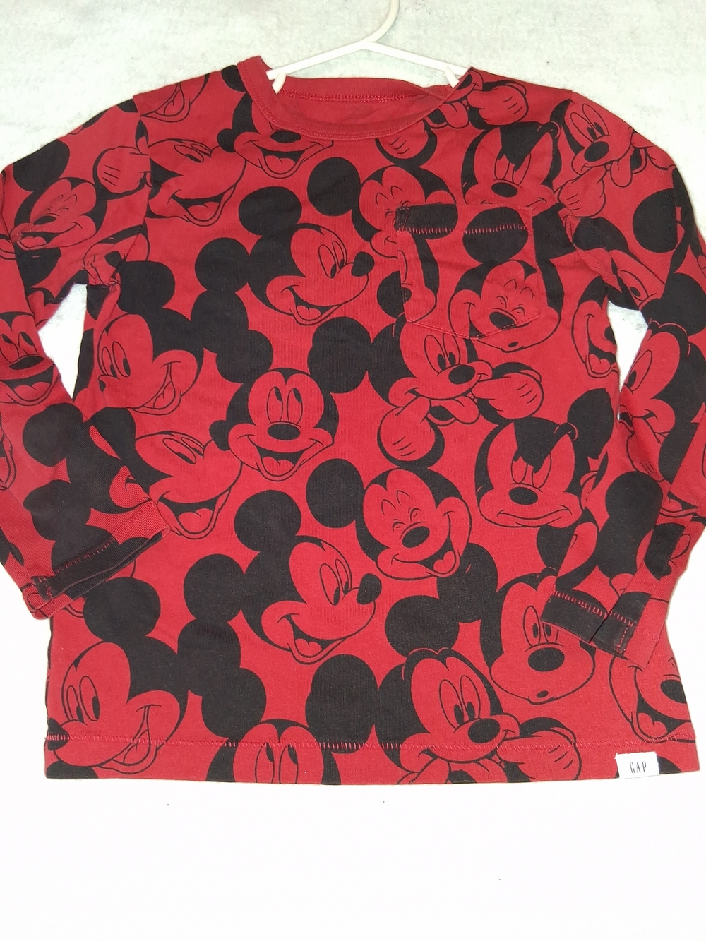 GAP Kids Red & Black Mickey Mouse Long-Sleeve Tee